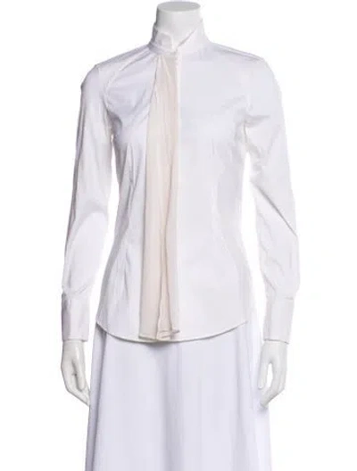 Pre-owned Brunello Cucinelli Long Sleeve Blouse In White