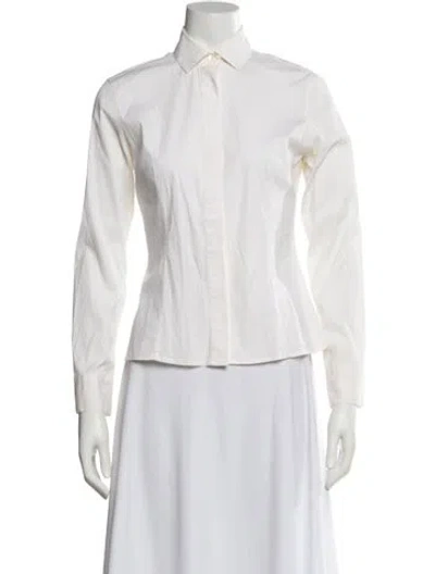 Pre-owned Brunello Cucinelli Long Sleeve Blouse In White