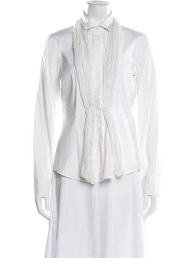 Pre-owned Brunello Cucinelli Long Sleeve Blouse In White