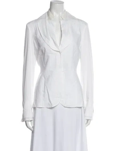 Pre-owned Brunello Cucinelli Long Sleeve Blouse In White