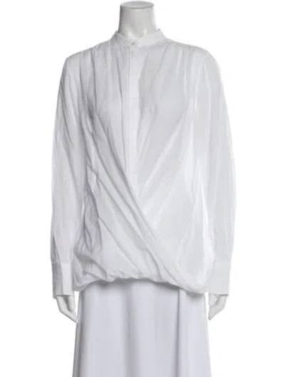 Pre-owned Brunello Cucinelli Long Sleeve Blouse In White
