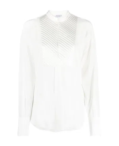 Brunello Cucinelli Long-sleeve Blouse In White
