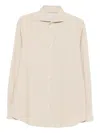 Brunello Cucinelli Beige Cotton Button-down Shirt In Neutral
