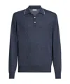 Brunello Cucinelli Long-sleeve Button-fastening Polo Shirt In Blue