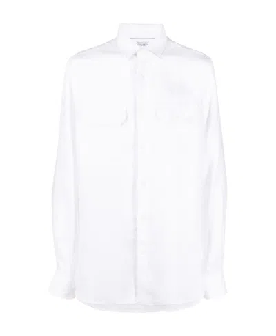 Brunello Cucinelli Long-sleeve Button-up Shirt In White