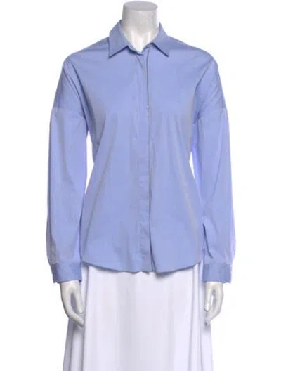 Pre-owned Brunello Cucinelli Long Sleeve Button-up Top In Blue