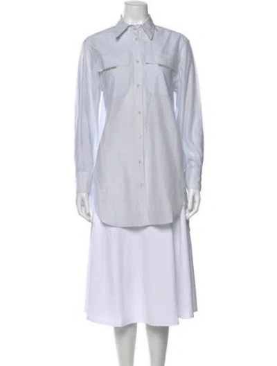 Pre-owned Brunello Cucinelli Long Sleeve Button-up Top In Blue