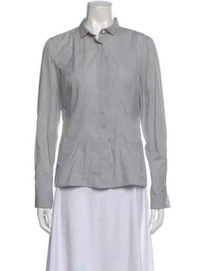 Pre-owned Brunello Cucinelli Long Sleeve Button-up Top In Gray