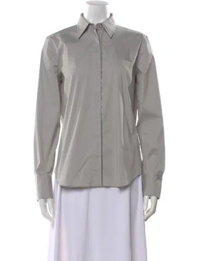 Pre-owned Brunello Cucinelli Long Sleeve Button-up Top In Gray