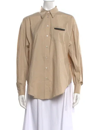Pre-owned Brunello Cucinelli Long Sleeve Button-up Top In Neutral