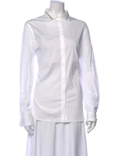 Pre-owned Brunello Cucinelli Long Sleeve Button-up Top In Neutral