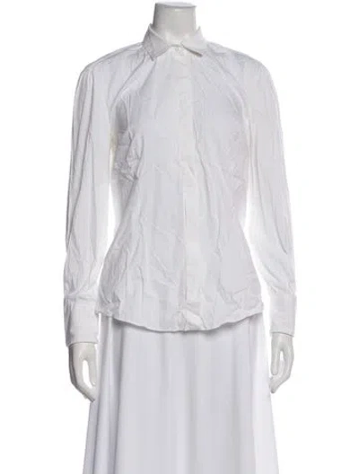 Pre-owned Brunello Cucinelli Long Sleeve Button-up Top In Neutral