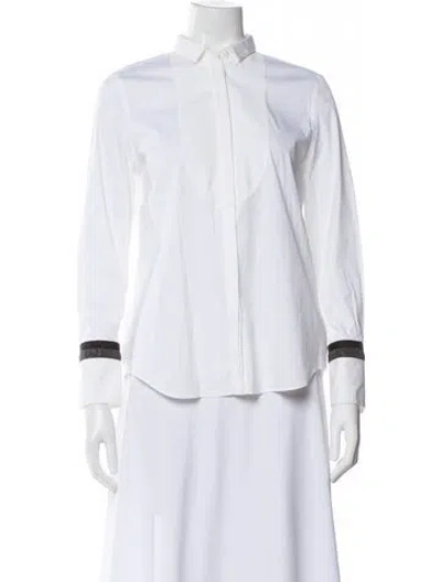 Pre-owned Brunello Cucinelli Long Sleeve Button-up Top In Neutral