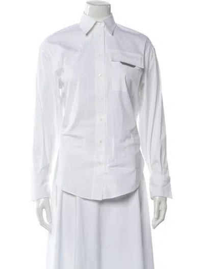 Pre-owned Brunello Cucinelli Long Sleeve Button-up Top In Neutral