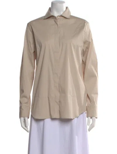 Pre-owned Brunello Cucinelli Long Sleeve Button-up Top In Neutral