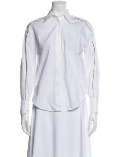 Pre-owned Brunello Cucinelli Long Sleeve Button-up Top In Neutral