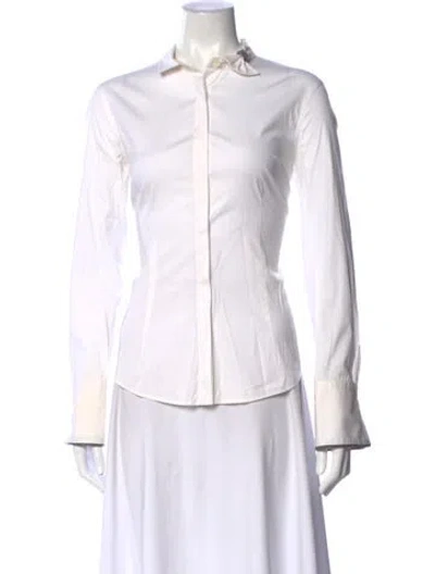 Pre-owned Brunello Cucinelli Long Sleeve Button-up Top In Neutral