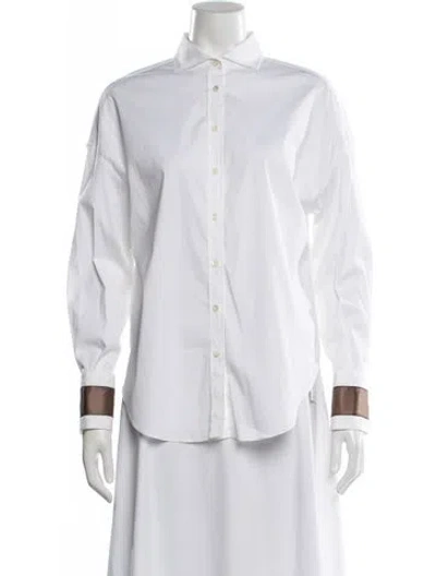 Pre-owned Brunello Cucinelli Long Sleeve Button-up Top In Neutral