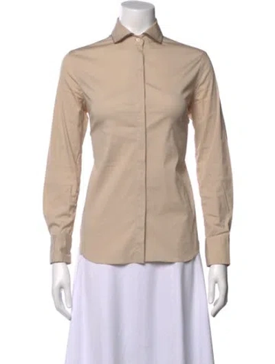 Pre-owned Brunello Cucinelli Long Sleeve Button-up Top In Neutral
