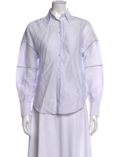Pre-owned Brunello Cucinelli Long Sleeve Button-up Top In Neutral