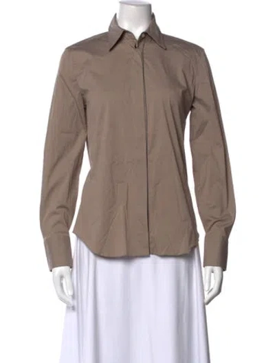 Pre-owned Brunello Cucinelli Long Sleeve Button-up Top In Neutral