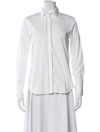 Pre-owned Brunello Cucinelli Long Sleeve Button-up Top In Neutral