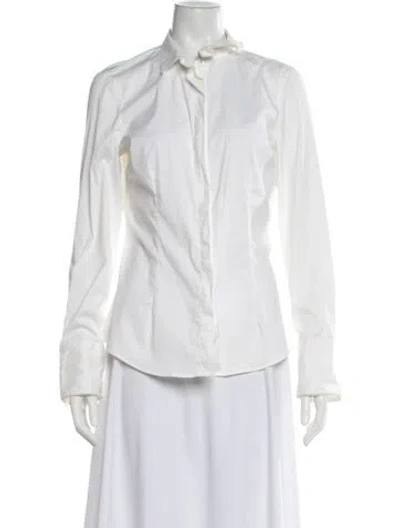 Pre-owned Brunello Cucinelli Long Sleeve Button-up Top In Neutrals