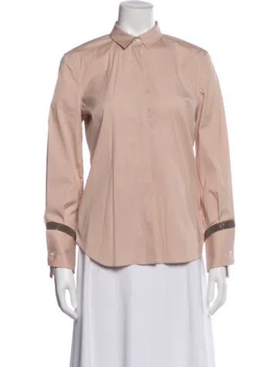 Pre-owned Brunello Cucinelli Long Sleeve Button-up Top In Pink