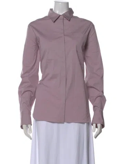 Pre-owned Brunello Cucinelli Long Sleeve Button-up Top In Purple