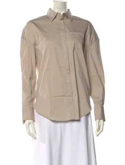 Pre-owned Brunello Cucinelli Long Sleeve Button-up Top W/ Tags In Neutral