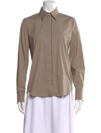 Pre-owned Brunello Cucinelli Long Sleeve Button-up Top W/ Tags In Neutral