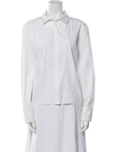 Pre-owned Brunello Cucinelli Long Sleeve Button-up Top In White