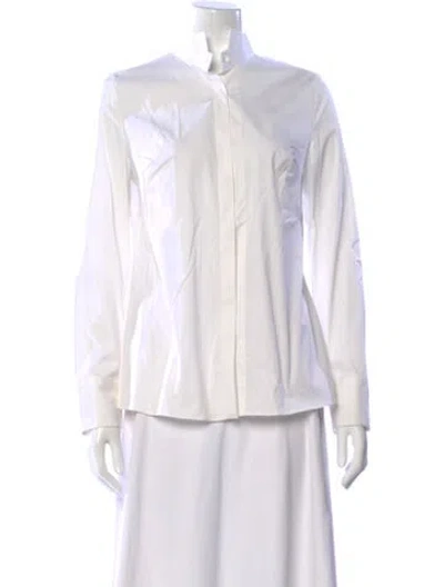 Pre-owned Brunello Cucinelli Long Sleeve Button-up Top In White
