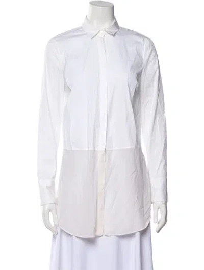 Pre-owned Brunello Cucinelli Long Sleeve Button-up Top In White