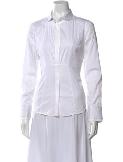 Pre-owned Brunello Cucinelli Long Sleeve Button-up Top In White