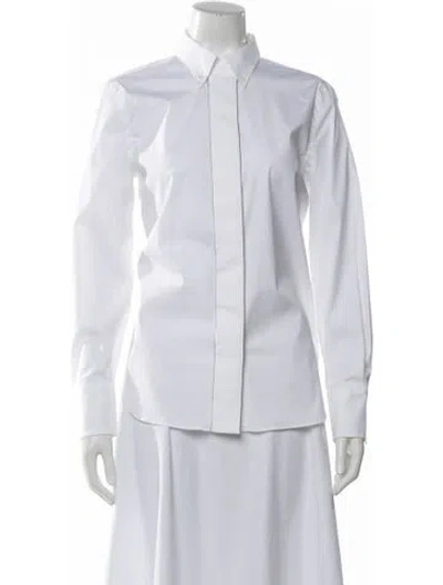 Pre-owned Brunello Cucinelli Long Sleeve Button-up Top In White