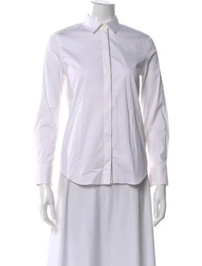 Pre-owned Brunello Cucinelli Long Sleeve Button-up Top In White