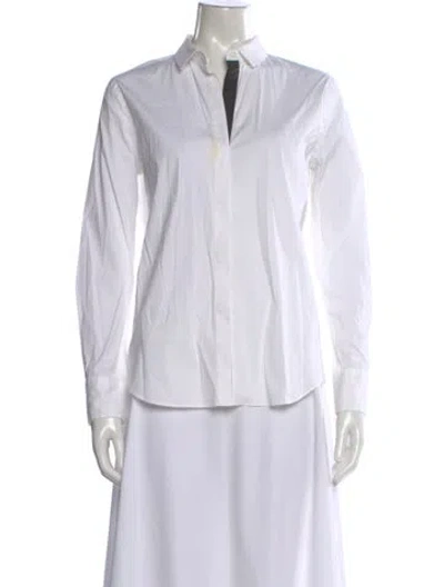 Pre-owned Brunello Cucinelli Long Sleeve Button-up Top In White