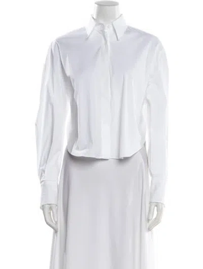 Pre-owned Brunello Cucinelli Long Sleeve Button-up Top In White