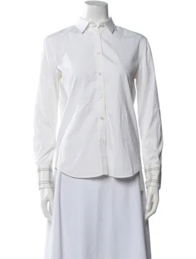 Pre-owned Brunello Cucinelli Long Sleeve Button-up Top In White