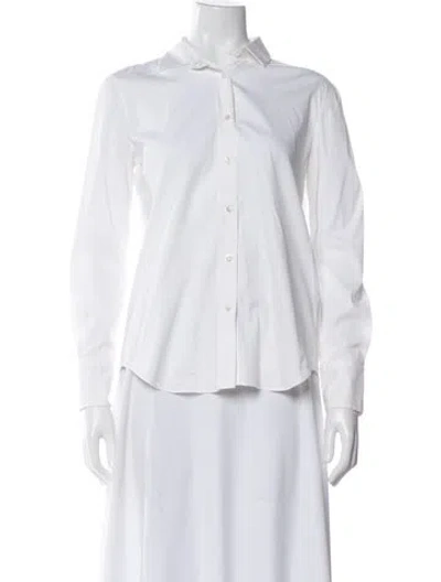 Pre-owned Brunello Cucinelli Long Sleeve Button-up Top In White