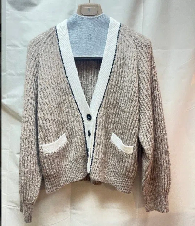 Brunello Cucinelli Long Sleeve Cardigan In Brown