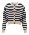 Brunello Cucinelli Striped Long-sleeves Cardigan In Neutral