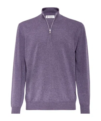 BRUNELLO CUCINELLI BRUNELLO CUCINELLI FUNNEL-NECK KNITTED POLO SHIRT