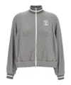 Brunello Cucinelli Logo Zipped Sweatshirt In Gray