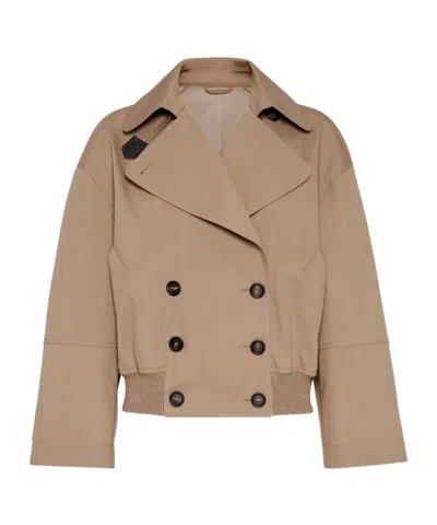 Brunello Cucinelli Long Sleeve Casual Jacket In Brown