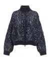 Brunello Cucinelli Dazzling Croc Embroidery Sweaters And Cardigans Blue In Blue