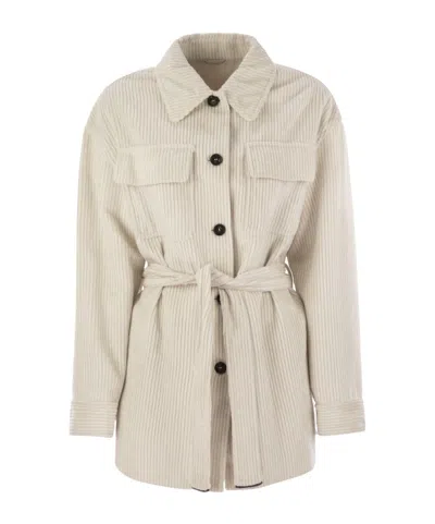Brunello Cucinelli Long Sleeve Casual Jacket In Neutral