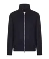 Brunello Cucinelli Blue Double Wool Flannel Bomber Jacket In Blue