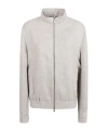 Brunello Cucinelli Textured High-collar Coat With Zip Closure In Grey